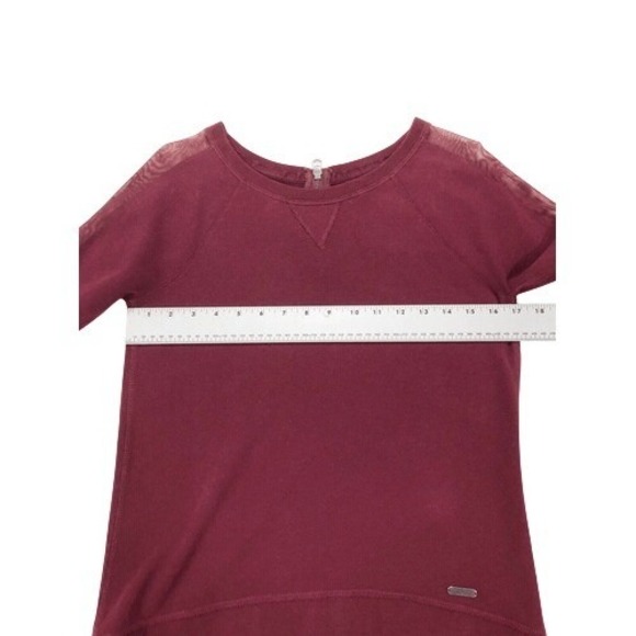 Abercrombie Maroon Red Mesh 3/4 Sleeves Pullover Sweater Size XS - Picture 4 of 6